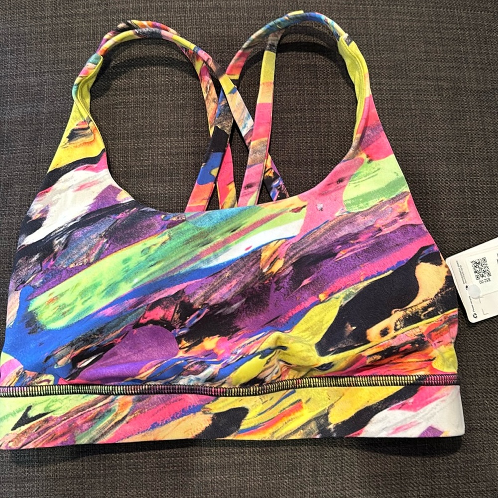 Lululemon Energy Bra Luxtreme NWT Size 2 Inflect Floral Highlight Yellow Multi
